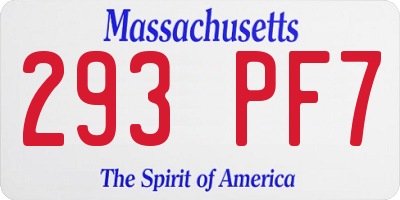 MA license plate 293PF7