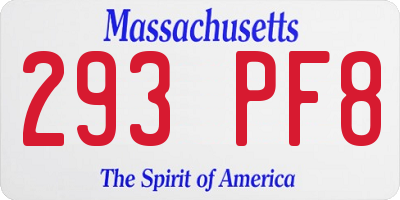 MA license plate 293PF8
