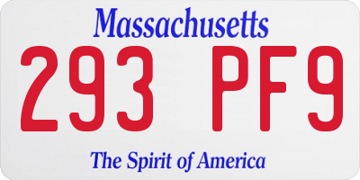 MA license plate 293PF9