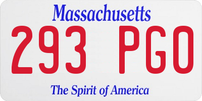MA license plate 293PG0