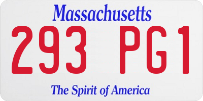 MA license plate 293PG1