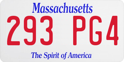 MA license plate 293PG4