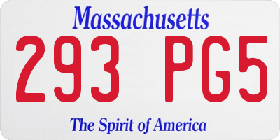 MA license plate 293PG5