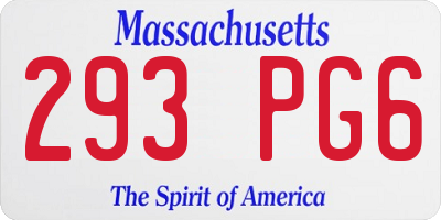 MA license plate 293PG6