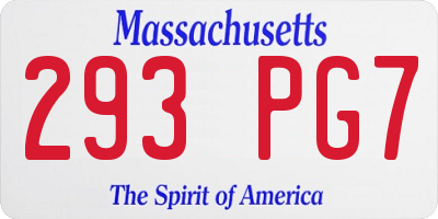 MA license plate 293PG7