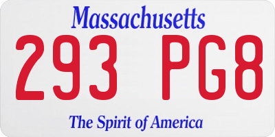 MA license plate 293PG8