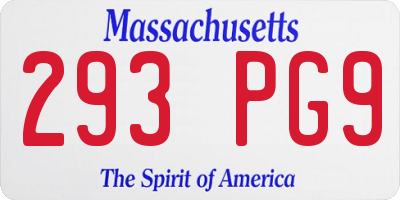 MA license plate 293PG9
