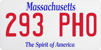 MA license plate 293PH0