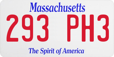 MA license plate 293PH3