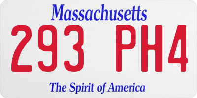 MA license plate 293PH4