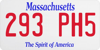 MA license plate 293PH5