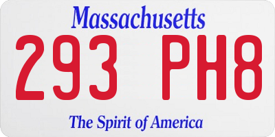 MA license plate 293PH8
