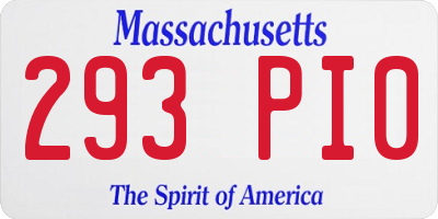 MA license plate 293PI0