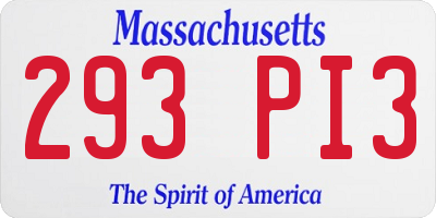 MA license plate 293PI3