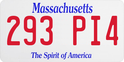 MA license plate 293PI4