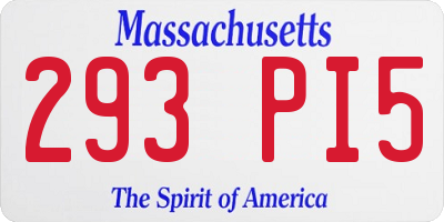 MA license plate 293PI5