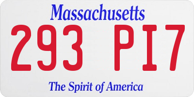 MA license plate 293PI7