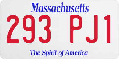 MA license plate 293PJ1
