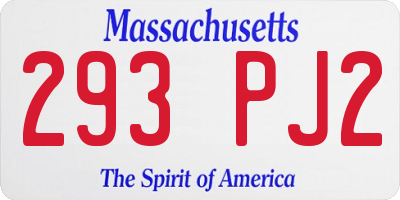 MA license plate 293PJ2