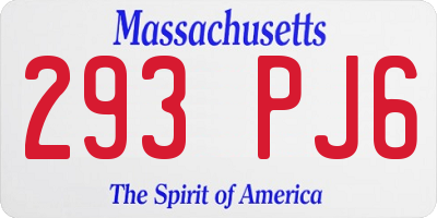 MA license plate 293PJ6