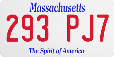MA license plate 293PJ7