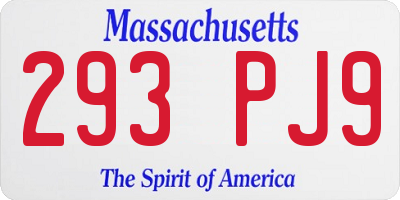 MA license plate 293PJ9
