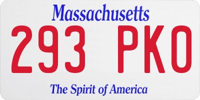 MA license plate 293PK0