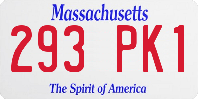 MA license plate 293PK1