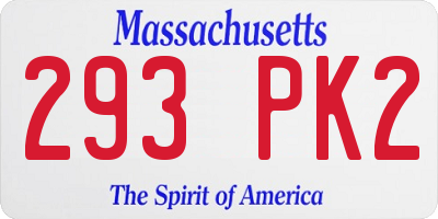 MA license plate 293PK2