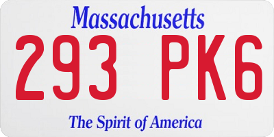 MA license plate 293PK6