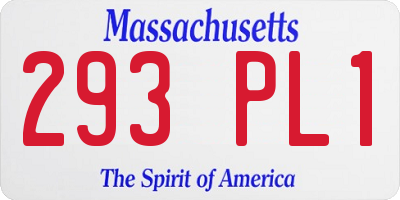 MA license plate 293PL1