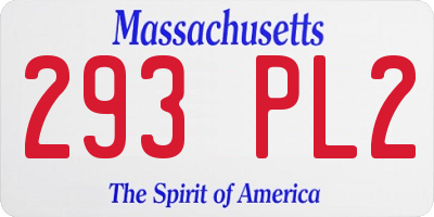 MA license plate 293PL2