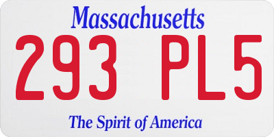 MA license plate 293PL5
