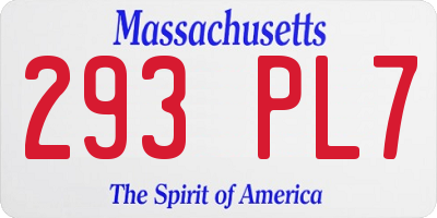MA license plate 293PL7