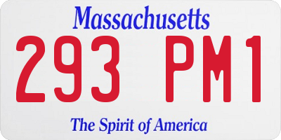 MA license plate 293PM1
