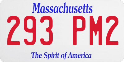 MA license plate 293PM2