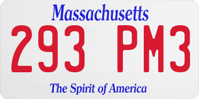 MA license plate 293PM3