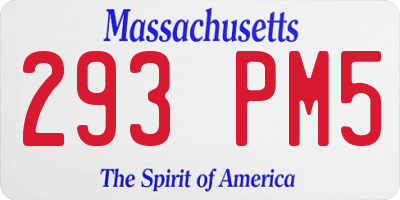 MA license plate 293PM5