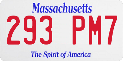 MA license plate 293PM7