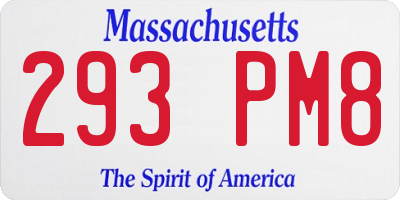 MA license plate 293PM8