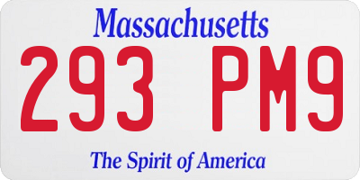 MA license plate 293PM9