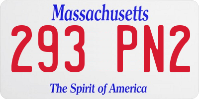 MA license plate 293PN2
