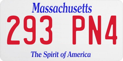 MA license plate 293PN4