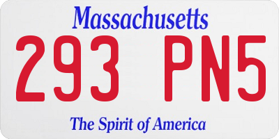 MA license plate 293PN5