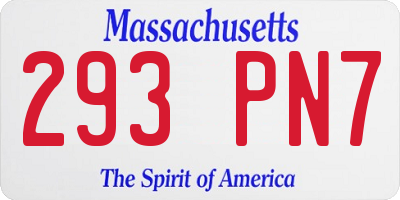 MA license plate 293PN7