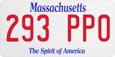 MA license plate 293PP0