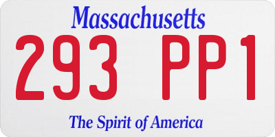 MA license plate 293PP1