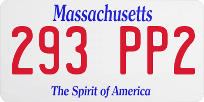 MA license plate 293PP2