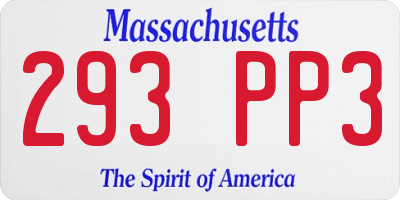 MA license plate 293PP3