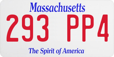 MA license plate 293PP4